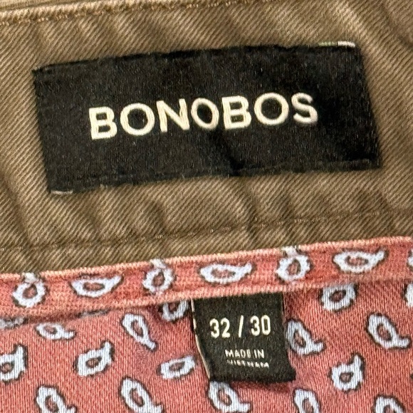 Bonobos 32x30 Slim Mens Brown Washed Midrise Chino Pants - Picture 5 of 10